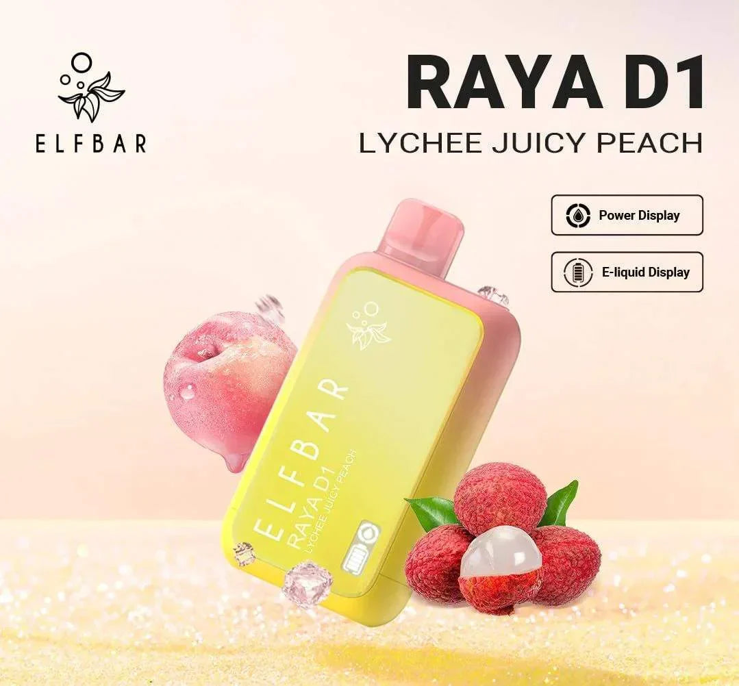 ELF BAR RAYA D1 – Lychee Juicy Peach - Vape Shop Faridabad