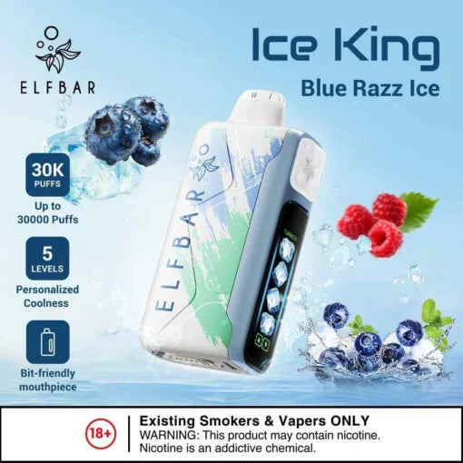 Elf Bar Ice King – Blue Razz Ice – 30K - Vape Shop Faridabad