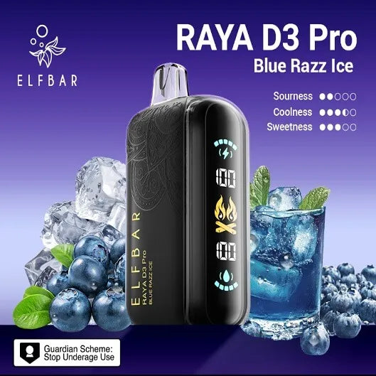 Elf Bar Raya D3 Pro 30K Blue Razz Ice - Vape Shop Faridabad