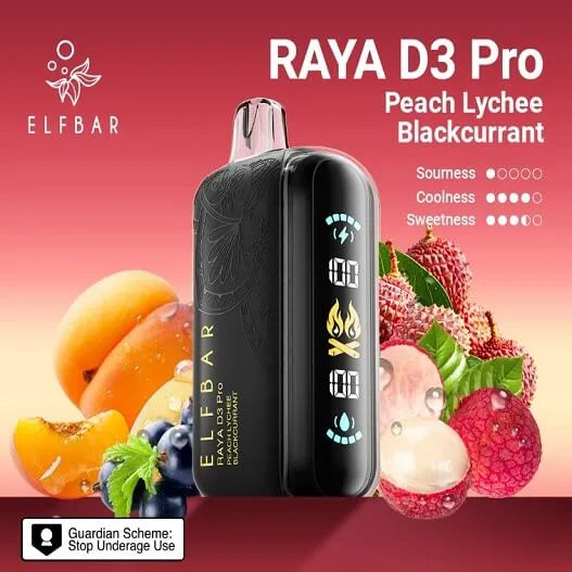 Elf Bar Raya D3 Pro 30 K – Peach Lychee Blackcurrant - Vape Shop Faridabad