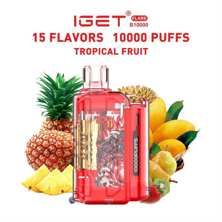 IGET FLARE B10000 – Tropical Fruit - Vape Shop Faridabad