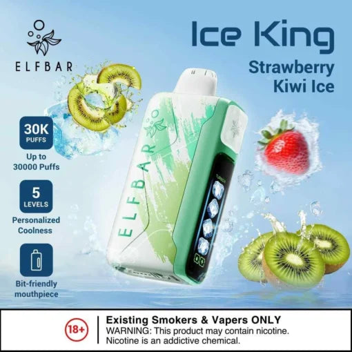 Elf Bar Ice King – Strawberry Kiwi Ice – 30K - Vape Shop Faridabad
